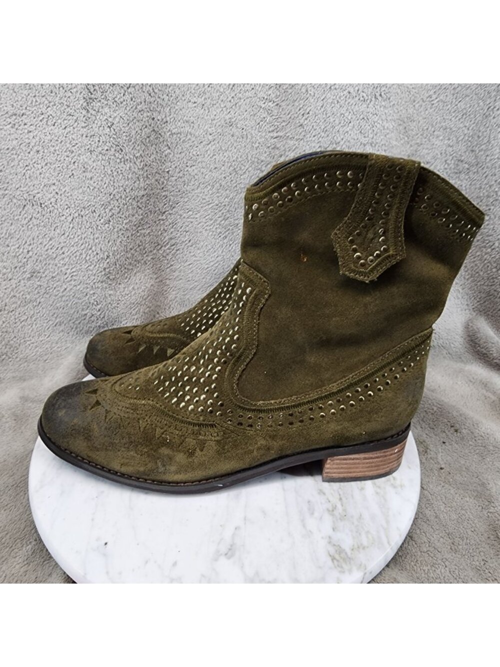 Corkys Shoes Womens Size 10 Boutique Loni Green Suede Boots